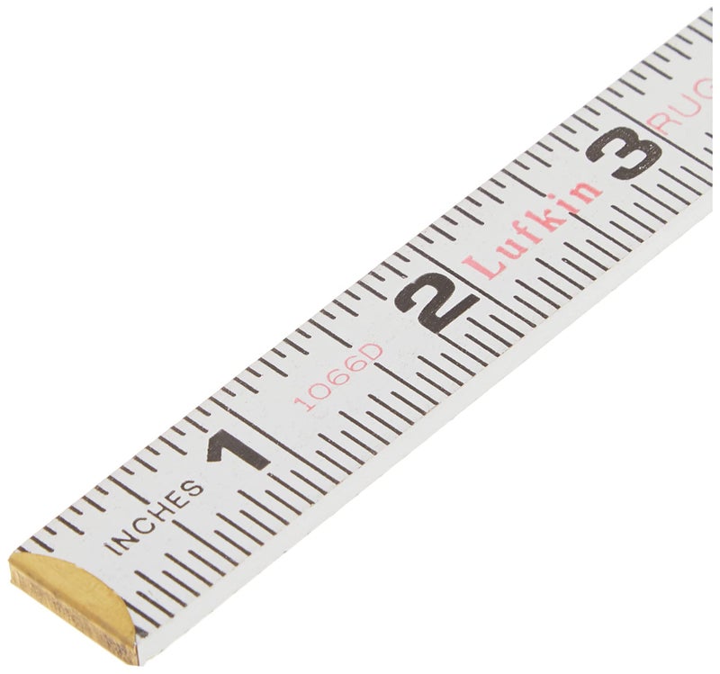 Lufkin مسطرة المهندس الخشبية كريسنت لوفكين 5/8" × 6' نهاية حمراء® - 1066DN ، أبيض - Image 4